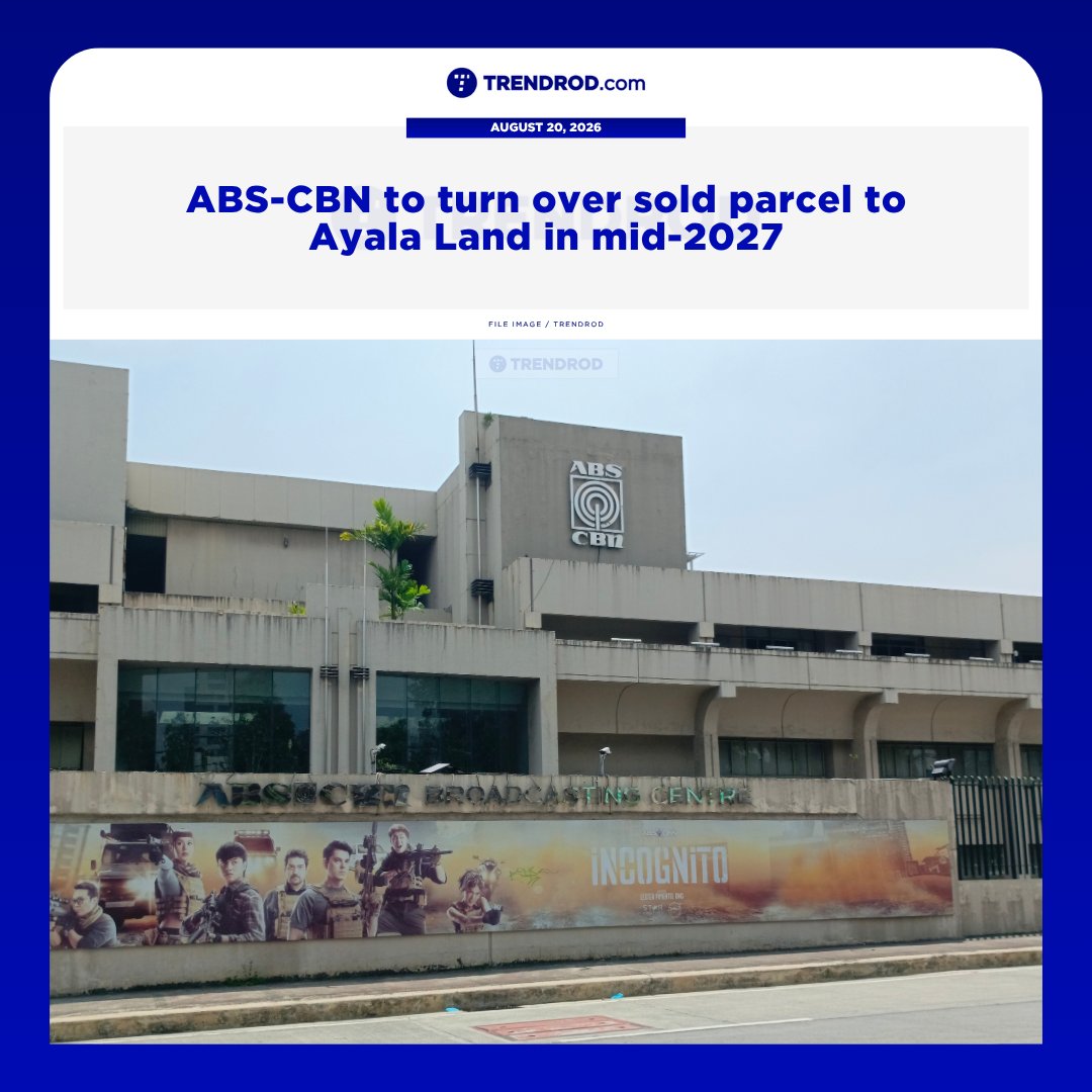 TrendrodPH's tweet photo. Media giant ABS-CBN Corporation announced during its annual stockholders' meeting its plan to turn over the portion of its Quezon City property acquired by Ayala Land, Inc. in mid-2027.

More details in the replies section.

#ABSCBN • #AyalaLand https://t.co/ni5EIxb0ug
