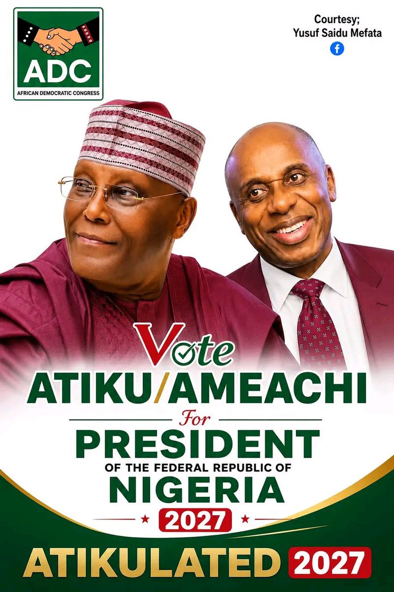 ADCVanguard_'s tweet photo. Subsidy is back from 29/05/2027. Congratulations to Nigerians. Bad news for the governors.

Atiku Abubakar is coming. https://t.co/cF4u4HCKf9