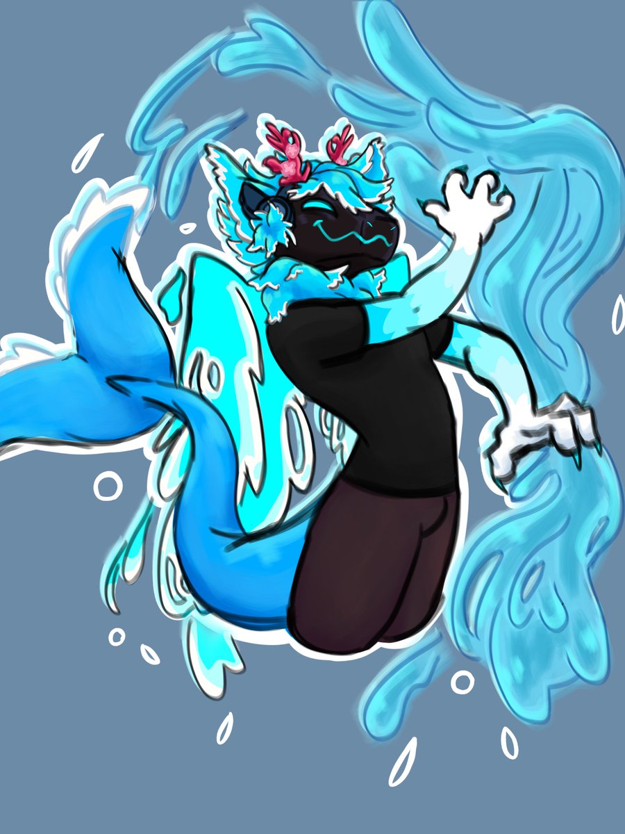 aquafurryUwU's tweet photo. My little water bender testing his skills 🥹
I love him

Comission made by @anguinux very underrated talented and underpriced artist  <3
(Also dude you gotta raise your prices 😭)

#protogen #furry #furryart #cute #waterbend #water

(Repost cuz the # didn't work) https://t.co/4S5v8x7X2o