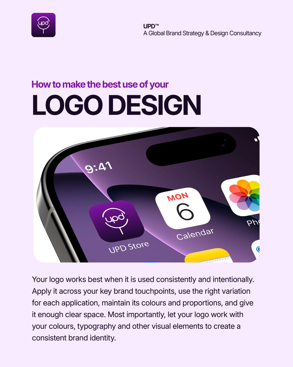 updglobal_'s tweet photo. A great logo is only the beginning.

Use it consistently, intentionally and in harmony with your brand’s colours, typography and visual elements.

Make your logo work for your brand.

#UPD #Branding #LogoDesign #BrandIdentity #BrandStrategy https://t.co/QKzvkSJamA