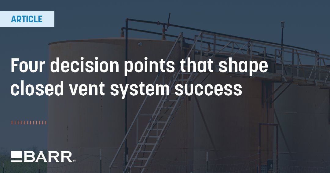 BarrEngineering's tweet photo. What separates successful closed vent systems from problematic ones? Often, it comes down to a few critical decisions made early in the design process. Learn the decision points that can influence #compliance, performance, and long-term reliability: https://t.co/rj9glvQhTP. https://t.co/TkbloPsiwz