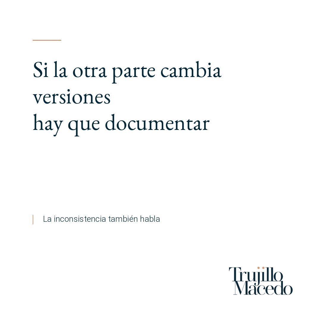TrujilloMacedo's tweet photo. Si la otra parte cambia su versión, la discusión ya no es solo qué ocurrió.

Es qué puede probarse.

Fechas, mensajes, correos, pagos y requerimientos ayudan a fijar la historia.

Las contradicciones se discuten mejor cuando están documentadas.

#Derecho #Litigio https://t.co/eW0fO5y1k4