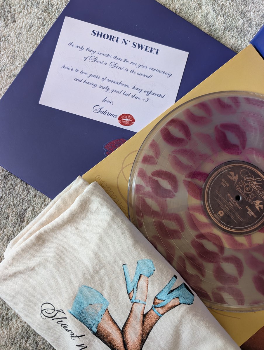 selenabrina's tweet photo. GUYS IM SCREAMING!!! Thank you SO MUCH @SabrinaAnnLynn and @TeamSabrina for this super SWEET surprise package!! 🥹🫶🏼💋 I'm literally never shutting up about this 😭 and happy (almost) anniversary to Short n' Sweet!!! ❤️🥳 https://t.co/YIAFwIYuSH