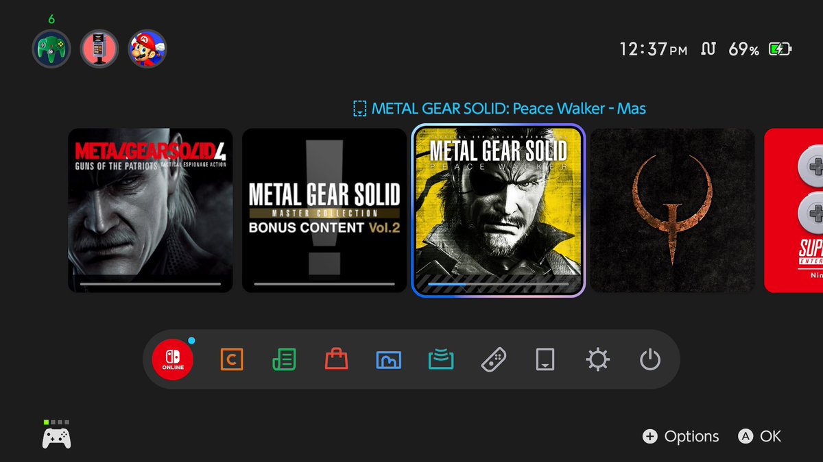 KawlunDram's tweet photo. Seeing the MGS4 icon on the Switch/2 menu feels like a shitpost but it’s real https://t.co/hsj6WfoSzp