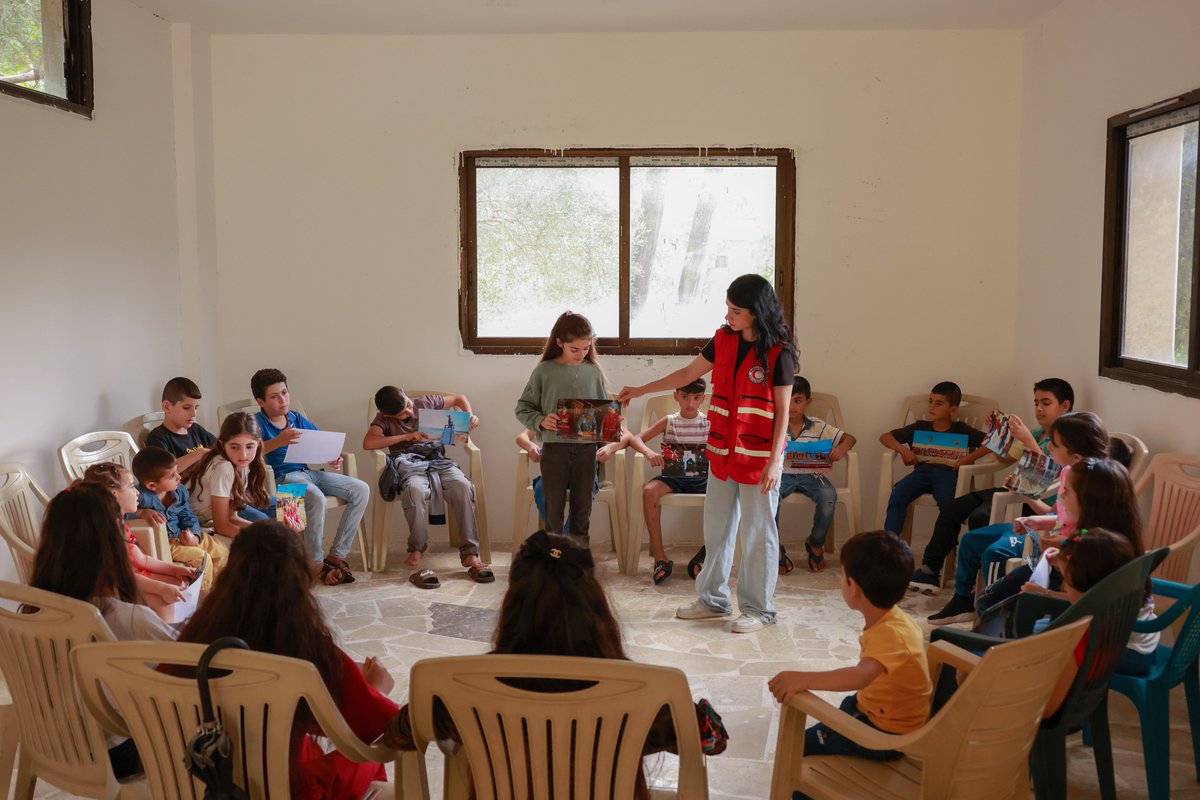 SYRedCrescent's tweet photo. Volunteers engaged 70 children in Basramun and Bouydat Muslim, rural #Tartous, in interactive activities on humanitarian work and its principles. They shared roles and practiced helping others with support from @ifrc. #SARC https://t.co/o8f3ywdOEu