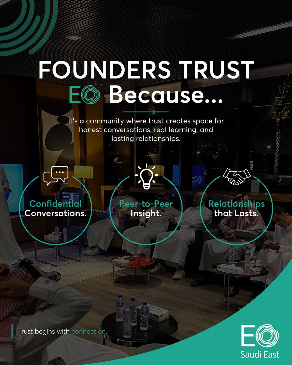 EoEast's tweet photo. Trust is what turns a room of founders into a community where real conversations become lasting relationships.

Be part of a community where trust comes first 👇
https://t.co/yXNqkQfvg3

#EOSaudiEast #EONation #EOTogether #dammam #khobar https://t.co/9YynT12LFq