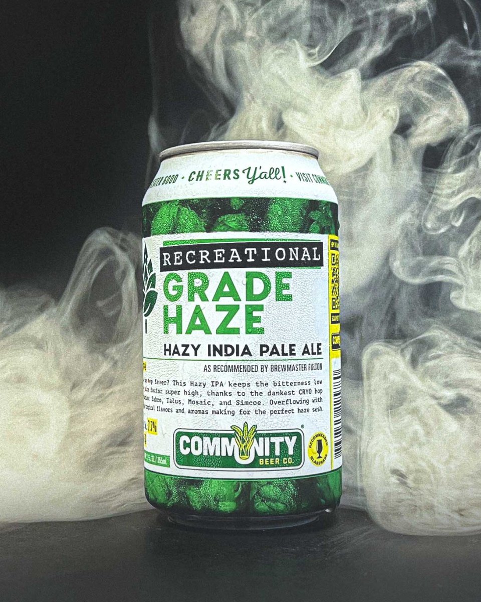 CommunityBeerCo's tweet photo. Happy #NationalHazyIPADay 🍻

Here’s to big hop aroma, juicy flavor, and that unmistakable hazy pour.

Grab a Recreational Grade Haze and let's toast the occasion. https://t.co/L7RAVePxJG