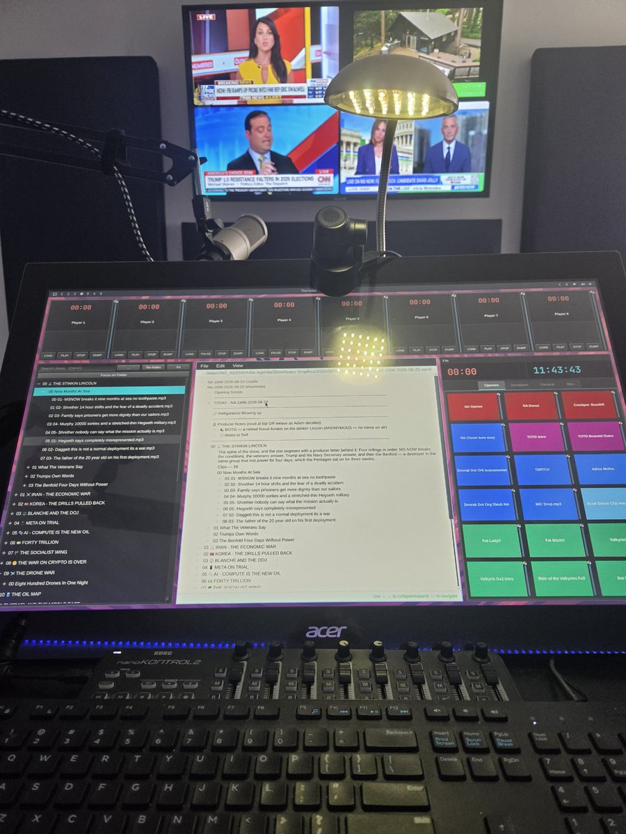 adamcurry's tweet photo. No Agenda Episode 1896 is on deck! A special guest will be joining me today https://t.co/sPgI9qfqAp