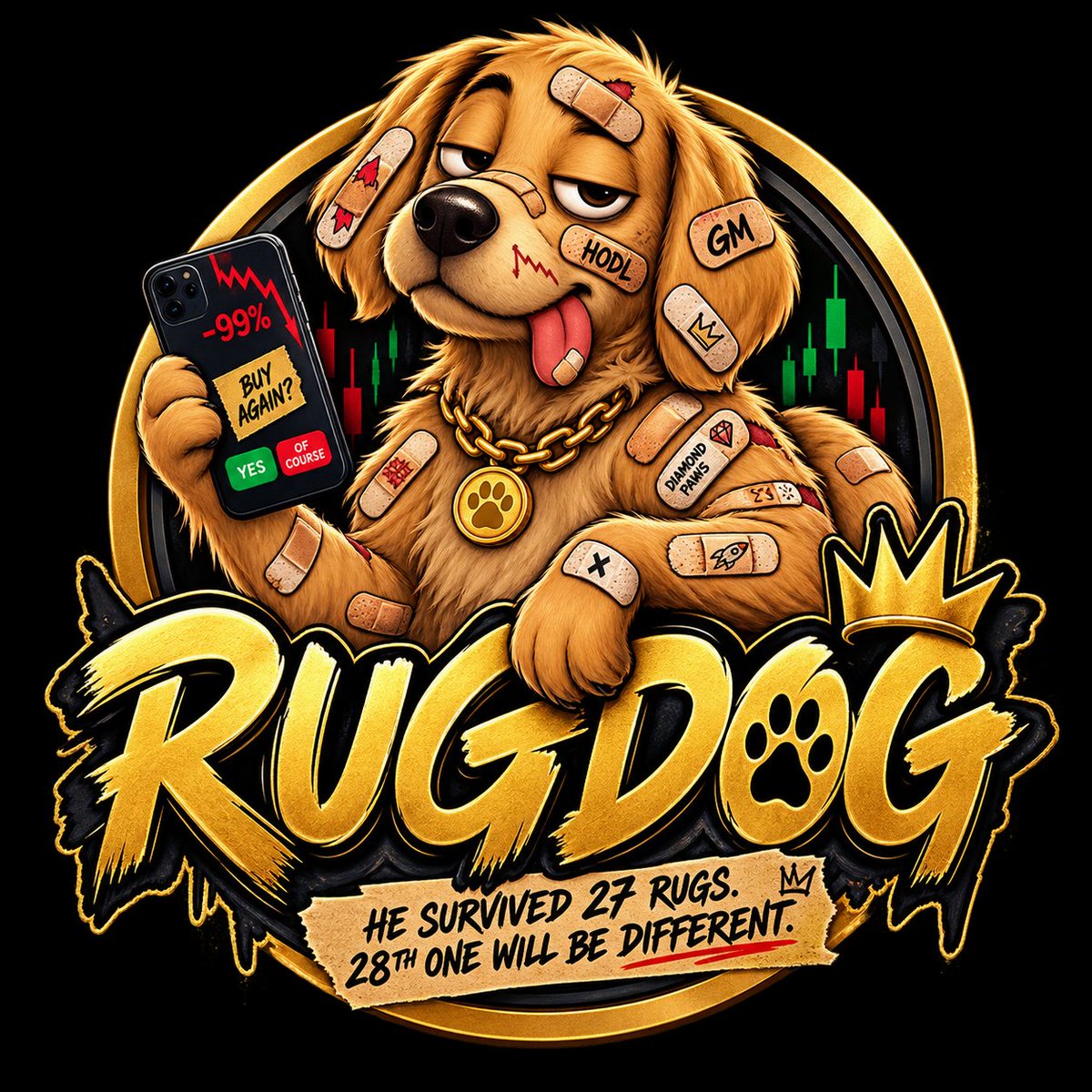 GOLDENPPEPE's tweet photo. 🐶 27 rugs. Still here.

I just found a meme project with the dumbest lore I’ve seen 😂

He survived 27 rugs.
28th one will be different.

$RUGDOG

[ https://t.co/kZOsdzyjhS ]

#memecoin #solana #pumpfun #crypto https://t.co/j3GicMOGeh