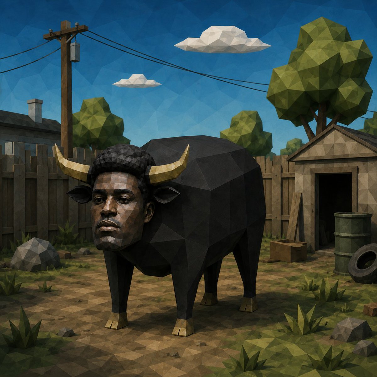 pollygonebull's tweet photo. Nobody knows where he came from.

He just showed up.

Now the yard belongs to him.

$POLYBULL https://t.co/6KzJv7nURJ