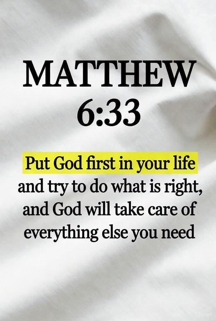 prayerroom26's tweet photo. Matthew 6:33 tells us to put God God first in our lives and He will do the rest. https://t.co/ZGidbHOFK6