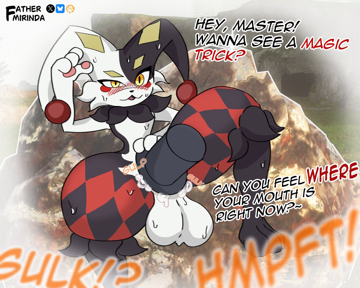 FatherMirinda's tweet photo. Catching Dupin for your camp was a great idea!
But sometimes his hat tricks reach a whole new level...

#Palworld #NSFW #Dupin https://t.co/1NDIOTZXSX