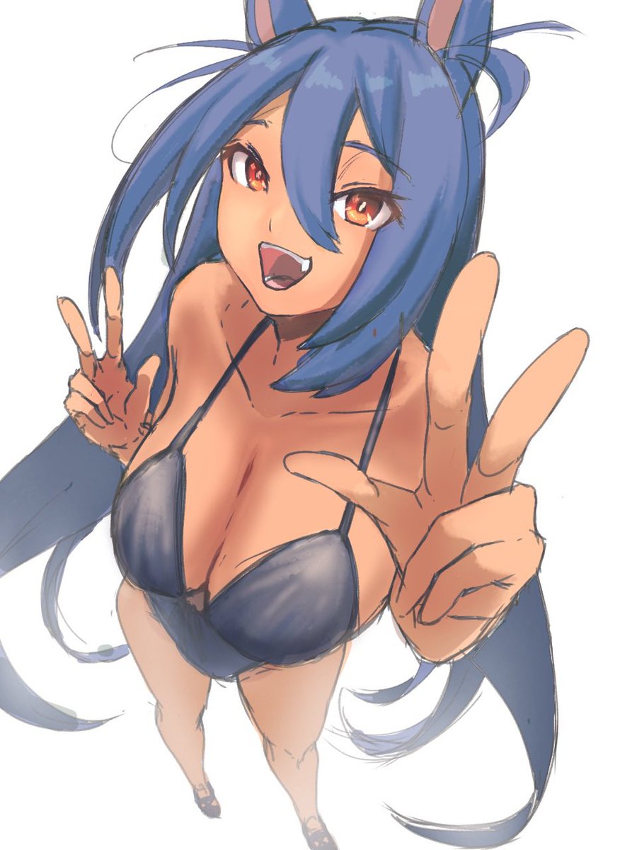 nje0Z8DQgUypd1i's tweet photo. 黒ビキニヒシアマゾンをらくがき𓂃✍︎
 #ウマ娘 https://t.co/CGU19L20HL
