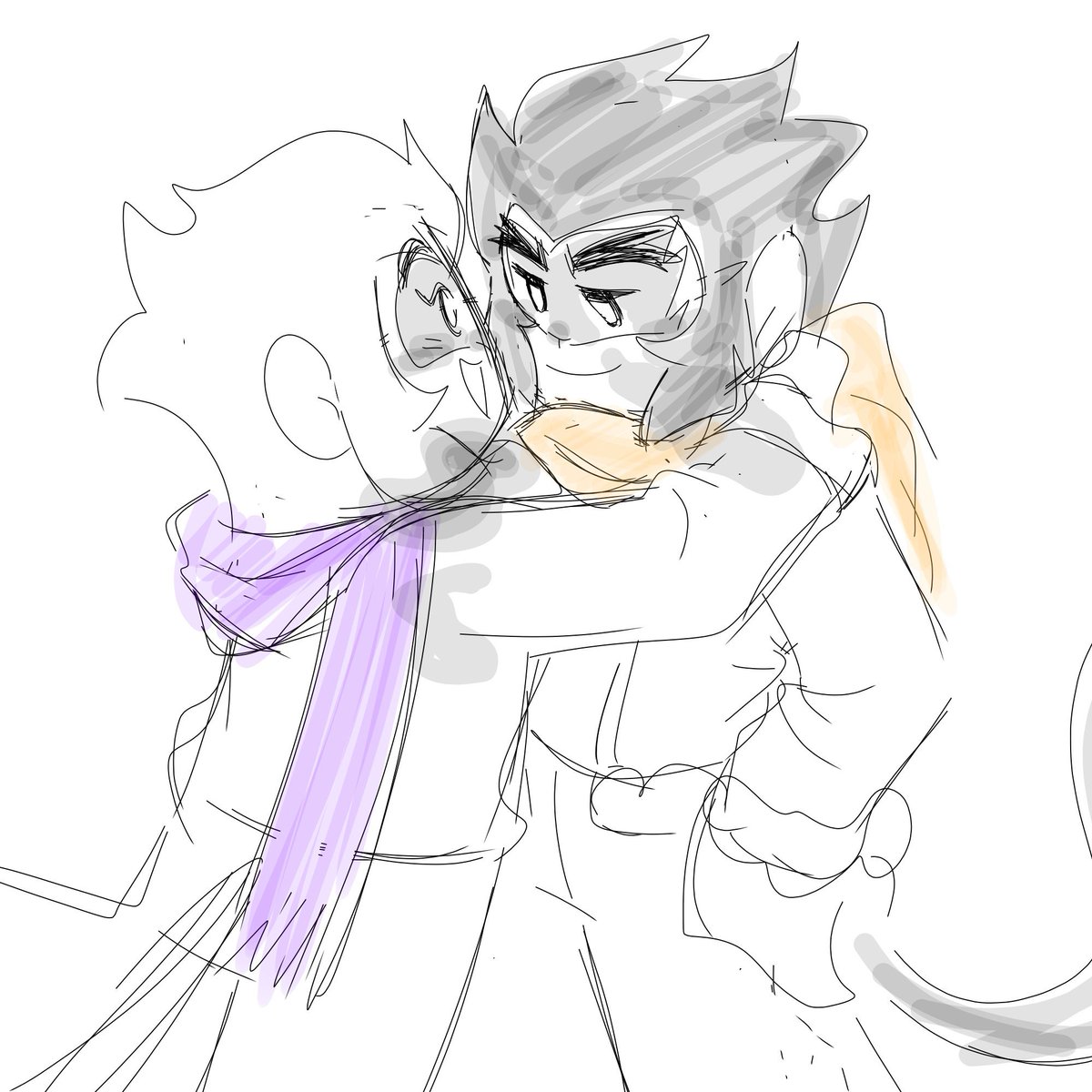 cloudy_mimi1's tweet photo. This drawing was part of an AU that I really didn’t need to make, but I love making sad #shadowpeach stories 😭. Basically, it was about Macaque and Wukong being best friends and being really attached to each other. 1/3 https://t.co/gRv8V2gPNl