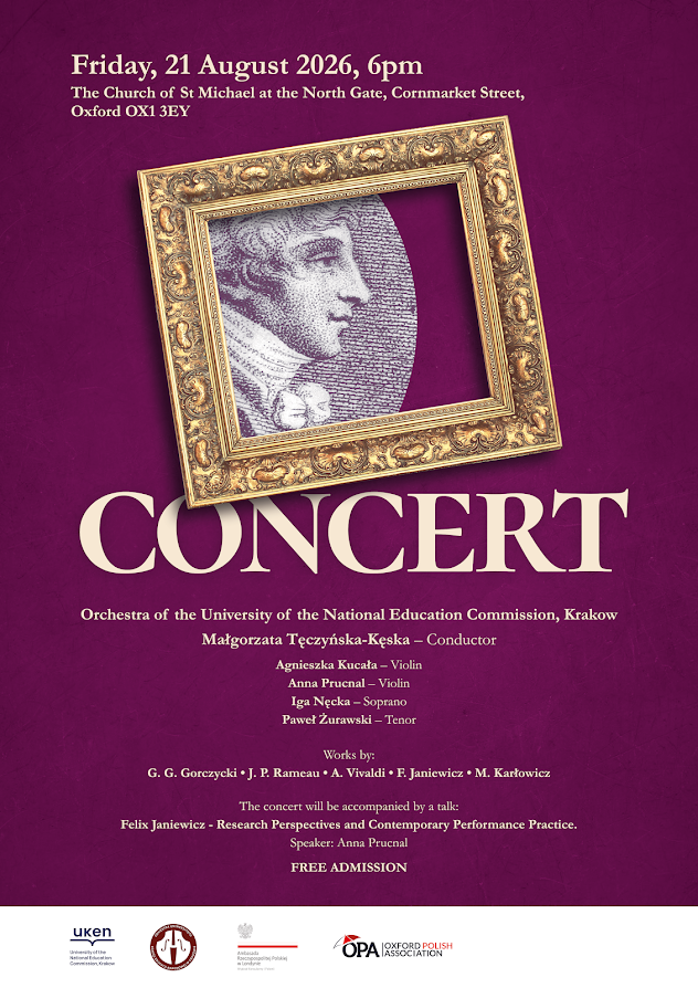 yaniewicz's tweet photo. Oxford concerts tomorrow featuring visiting orchestra from Krakow with a programme including Yaniewicz's 5th violin concerto - entrance is free!
@PLInst_London @culture_pl @WhatsOnOxon https://t.co/rijWUSAuhY
