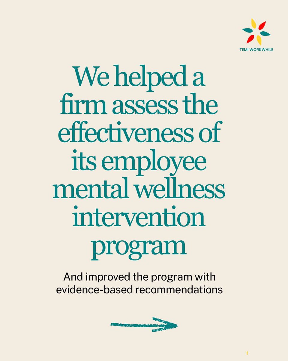TWorkwhile's tweet photo. A few months ago, we helped a firm grow its capacity for managing employees’ mental wellness and reducing low performance linked to poor mental health. We did this by conducting an organization-wide survey to understand how to improve the firm’s wellness interventions. https://t.co/rdqoWqi10k