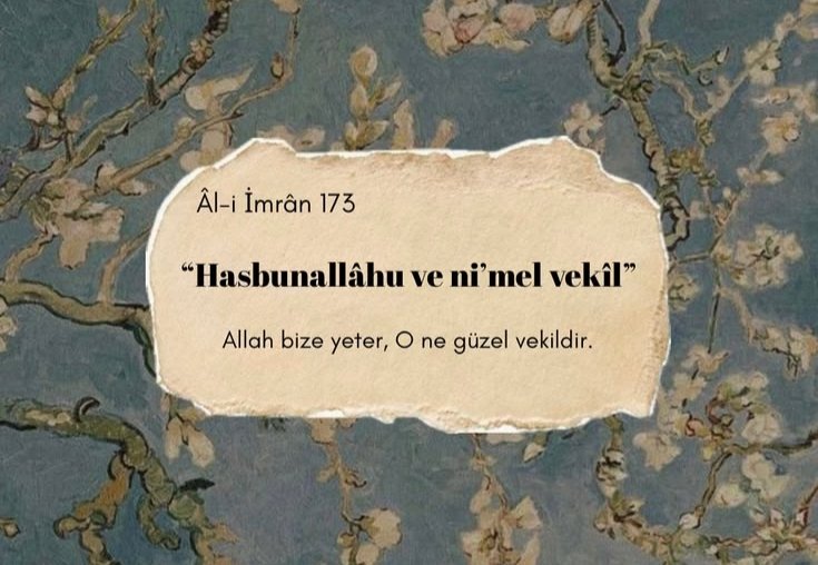 esrrakr's tweet photo. "Allah bize yeter, O ne güzel vekildir." https://t.co/5dpLPZutOK