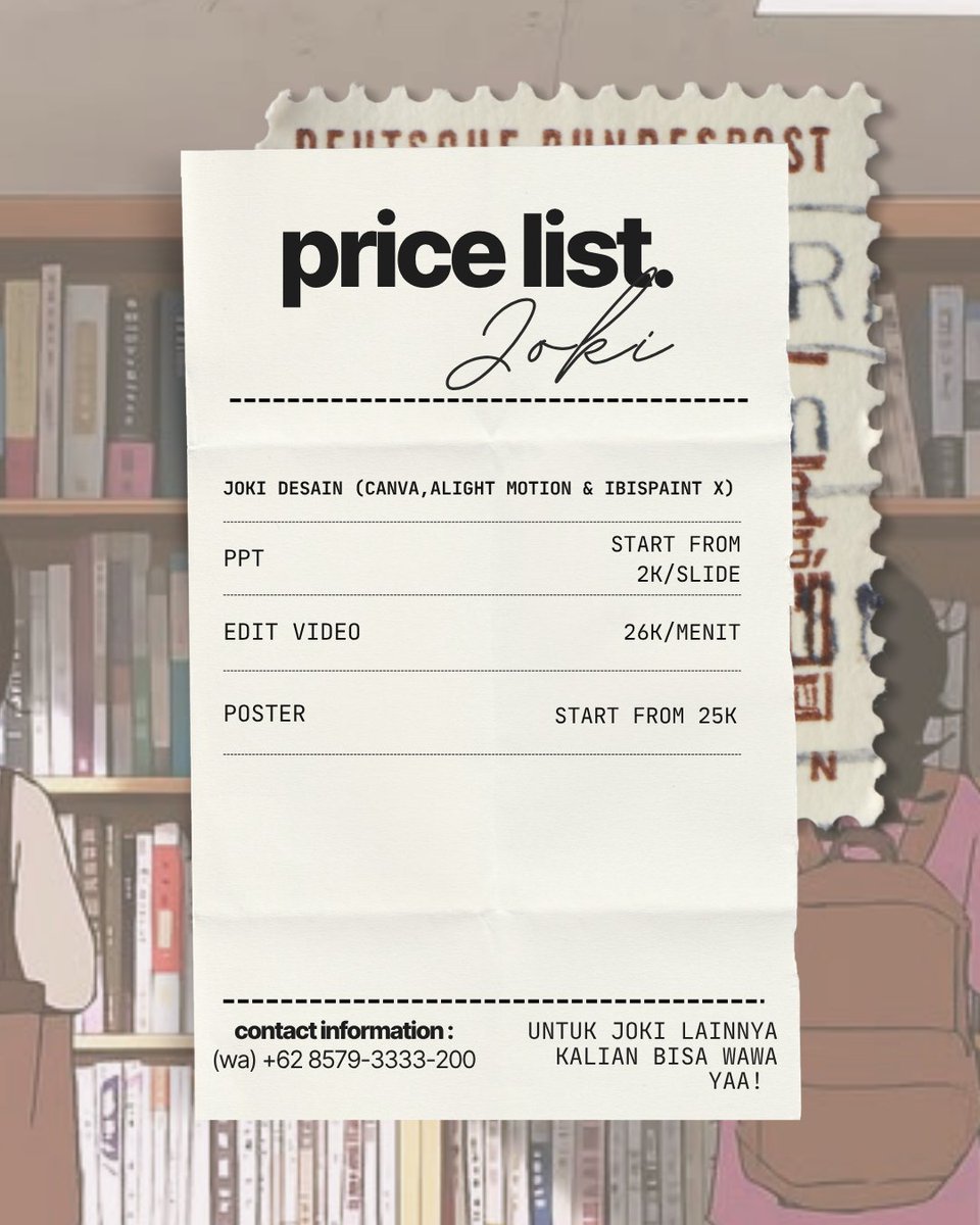 navednx's tweet photo. 𑣲⋆— untuk pricelist bisa diliat disini ya guyss🤍🤍

#zonauang #openjoki #opencommis
(feel free to ask to my wa/dm x/dm ig) 

ps : discord ku error guyss untuk sementara boleh hubungi aku ke wa/dm x/dm ig yaa https://t.co/YAZMdBKAp9