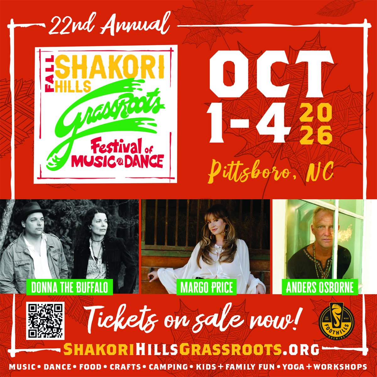 yesweekly's tweet photo. The 22nd Annual Fall Shakori Hills GrassRoots Festival is right around the corner! 4 days, 4 stages and over 50 bands of family-friendly world, national, regional and local music, Oct. 1-4, 2026 in Pittsboro, N.C.!

For information on camping and tickets, visit https://t.co/1dh7ZAh2EQ

— Paid partnership with @shakorihills 

#shakorihills #grassroots #musicfestival