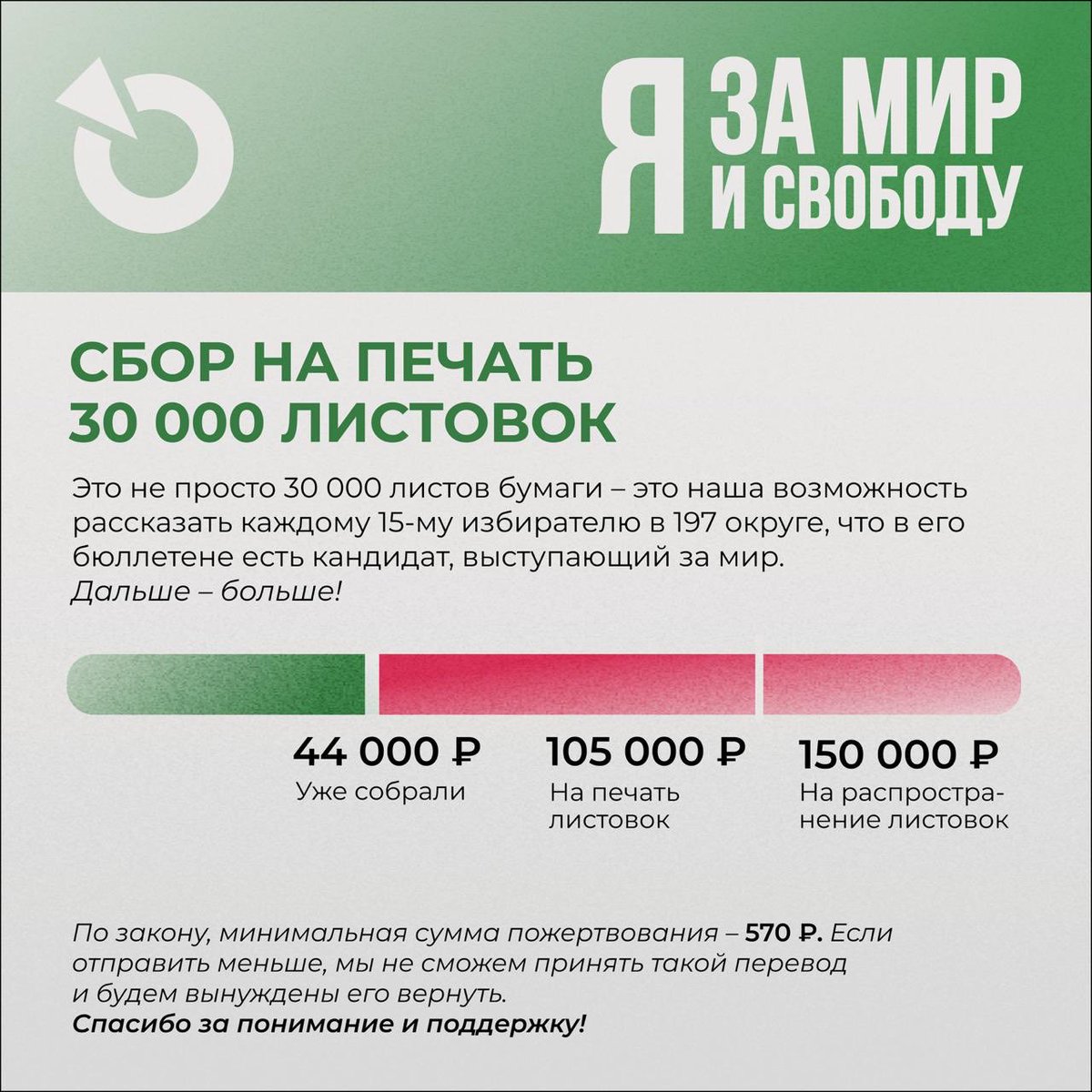grgrishin11's tweet photo. Друзья, главная задача нашего штаба сейчас - выпустить листовку и распространить ее среди жителей 197 округа.

Мы постепенно собираем нужную сумму, но это происходит очень медленно. На�� штаб полностью состоит из волонтеров, поэтому все деньги, которые мы соберем, пойдут на печать листовок, работу в поле и другие способы рассказать о нашей кампании. 

Время не ждет, мы продолжаем сбор! Будем очень благодарны вашим репостам, благодаря которым и кампании за мир и свободу сможет узнать больше людей.
