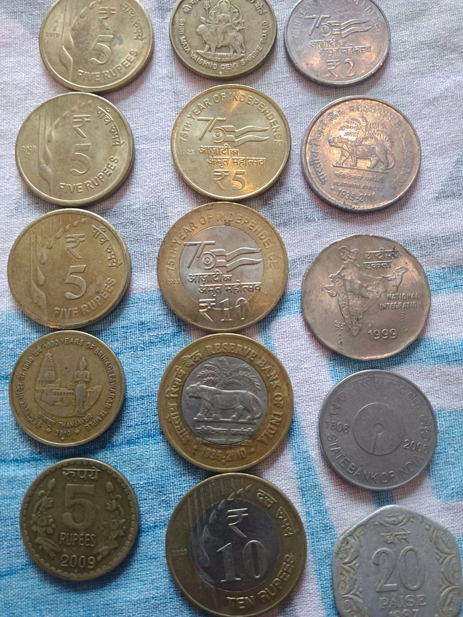 sarkar32150's tweet photo. My small Indian coin collection 🪙
From 20 Paise 1987 to 75th Independence coins.
Every coin tells a story of India.

#CoinCollection #IndianCoins #Numismatics #RBI #CommemorativeCoins #History #India #CoinLovers https://t.co/Fv3V73aVCg