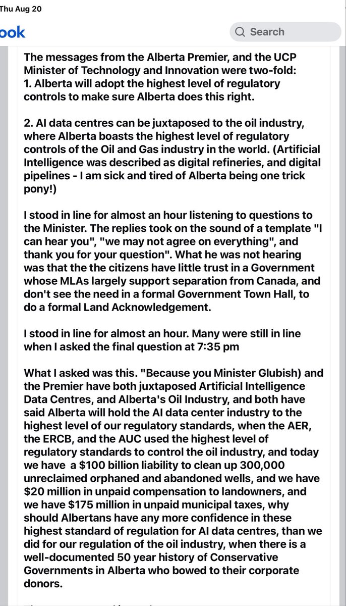 Missellie19's tweet photo. #Datacentre

Another interesting take on Data centre town hall Lacombe https://t.co/JRL4NShcij