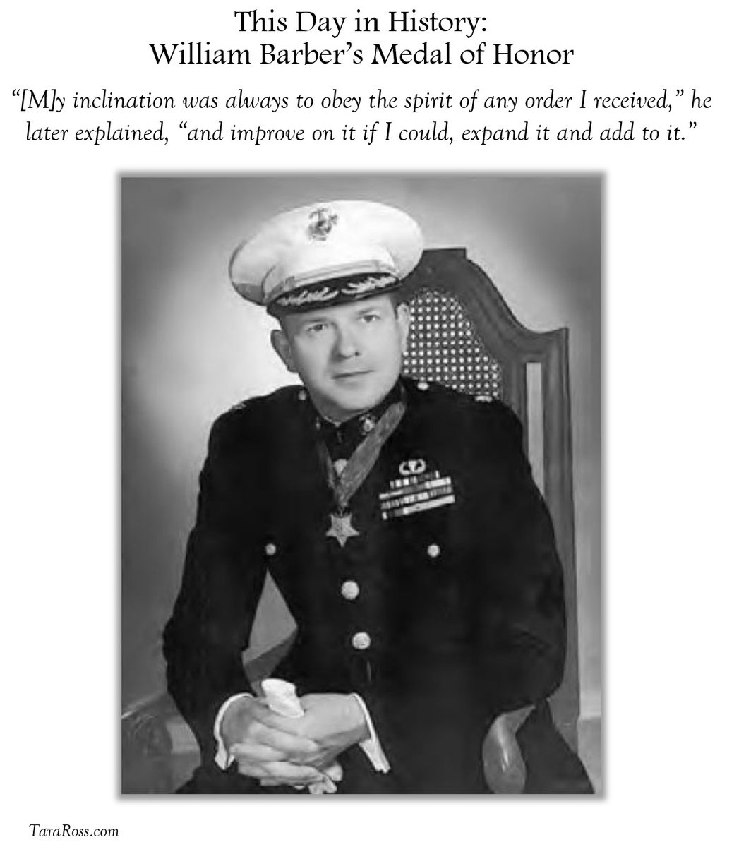 TaraRoss's tweet photo. On this day in 1952, a Marine receives the Medal of Honor for an action described as a “desperate five-day defense of a frozen mountain pass.”

William Barber had been right in the thick of it.

/1 of X #storytime https://t.co/qKhPJxuQGY