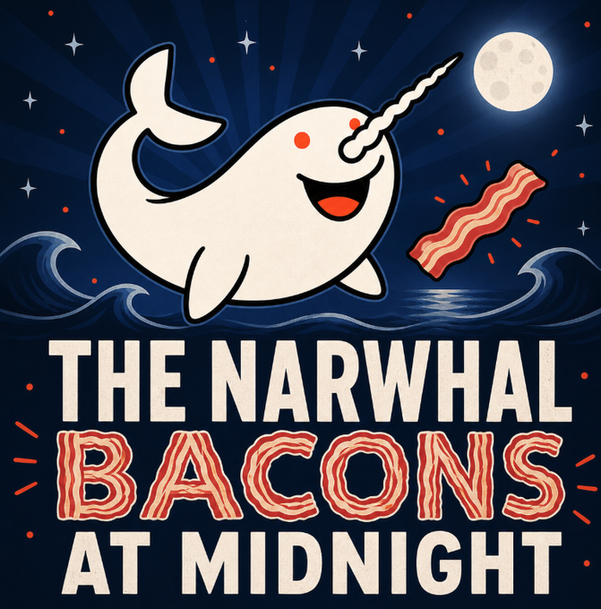 narwhal_rh's tweet photo. narwhal. bacon. midnight. that's the whole roadmap https://t.co/7qHP1ZNple