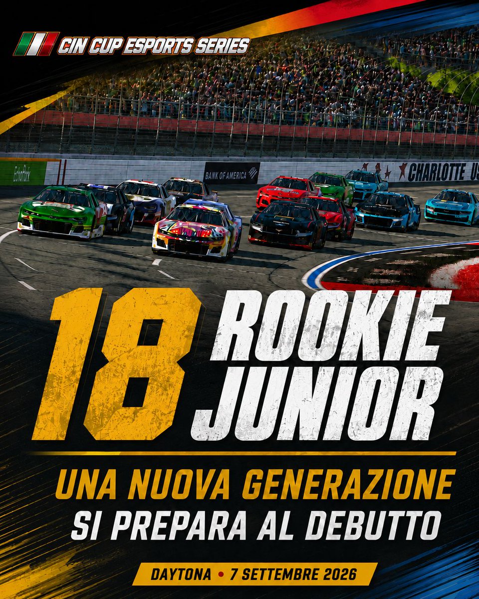 cin_cup's tweet photo. 18 Rookie Junior verso il CIN 2026-2027.
Una nuova generazione si prepara al debutto: Gruppo B, CIN Rating, esperienza e un percorso tutto da costruire.
Il primo banco di prova sarร Daytona, il 7 settembre.
#CINCup #iRacing #RookieJunior https://t.co/120dZzx2LT