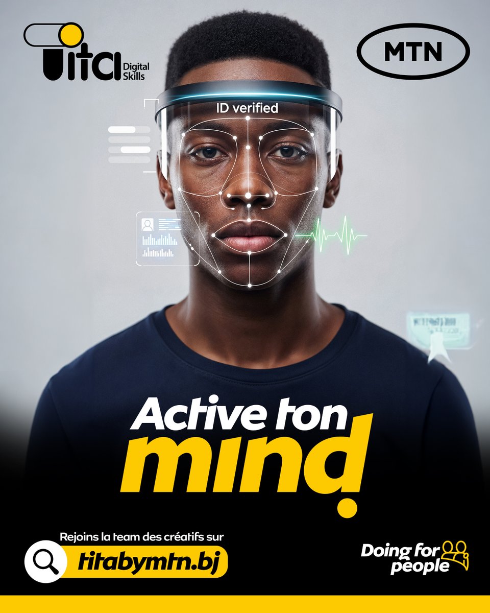 MTNBenin's tweet photo. L'avenir appartient à ceux qui s'y préparent aujourd'hui.
Pour le compte de cette année, la 2ième cohorte TITA de l’Université d’Abomey-Calavi revient bientôt.
Prépare-toi à faire partie des talents de demain.
#TitaDigitalSkills #ActiveTonMind #DoingForGrowth #DoingForPeople https://t.co/19xPd2RtRg