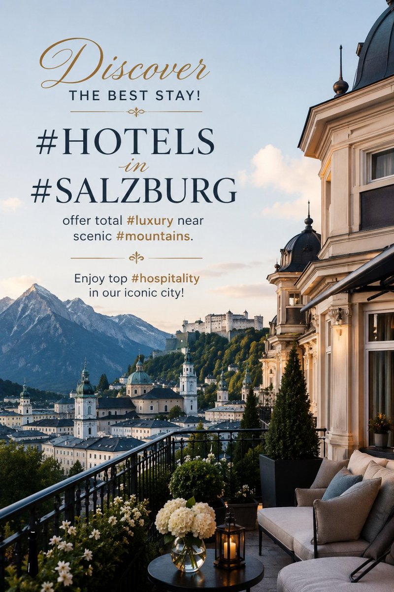 marnilo_en's tweet photo. Discover the best stay! #Hotels in #Salzburg offer total #luxury near scenic #mountains. Enjoy top #hospitality in our iconic city #Austria 👇
https://t.co/hEYwRnuEAx

. https://t.co/424LZcAnl5