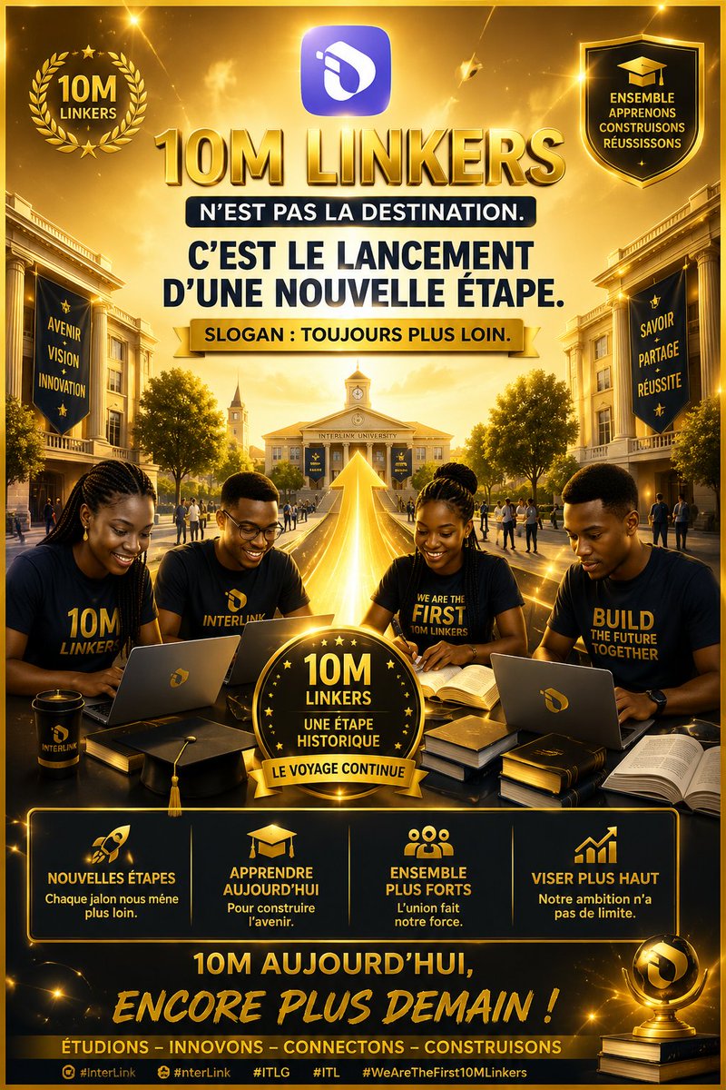 AlexiszosITLG's tweet photo. 10 M linkers n'est pas la destination c'est le lancement d'une nouvelle étape 
#Interlink #ITLG #ITL  #WeAreTheFirst10MLinkers https://t.co/PQ63eukKIT