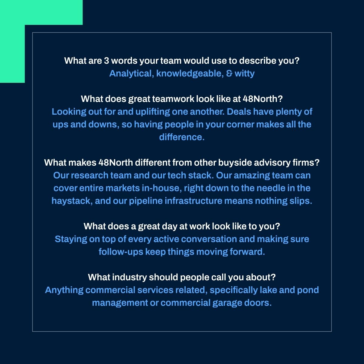 48NorthPartners's tweet photo. Matija Jancic is the type of sourcing professional who thinks fast on his feet and dives deep into his target industries.

Since he joined in February, we’ve been running at full speed, and it’s been fun to see him hit his stride so quickly.

More on MJ below⬇️

#48NorthPartners https://t.co/kxlH8j85OS