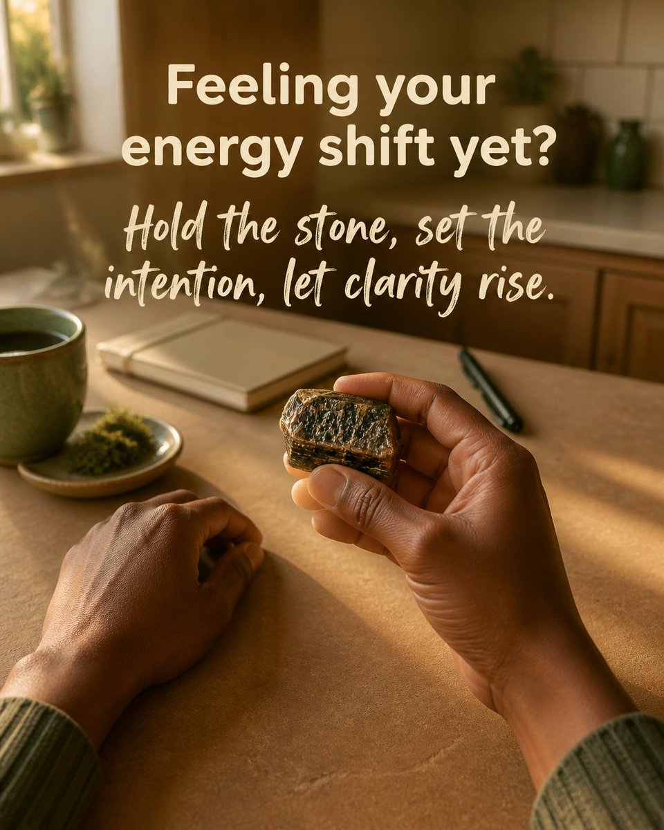EarthworksSam's tweet photo. Clear thinking and steady creative flow start here — rough apatite to sharpen focus, open self-expression, boost motivation, and ease mental clutter. Carry a small piece and watch ideas align. #CrystalHealing #SpiritualGrowth Tap the link in bio. https://t.co/q4GNRKYmEo