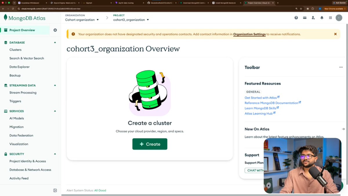 JayVasoya28's tweet photo. Day 74 of Cohort 3.0 — @sheryians_ 

Today was all about Databases 🗄️

Learned Relational vs NoSQL DBs, MongoDB, MongoDB Atlas, AWS cloud setup, MongoDB Compass, and how Express.js connects to MongoDB using Mongoose.

No coding today, just understanding the complete setup! https://t.co/WU6I8xYAnH