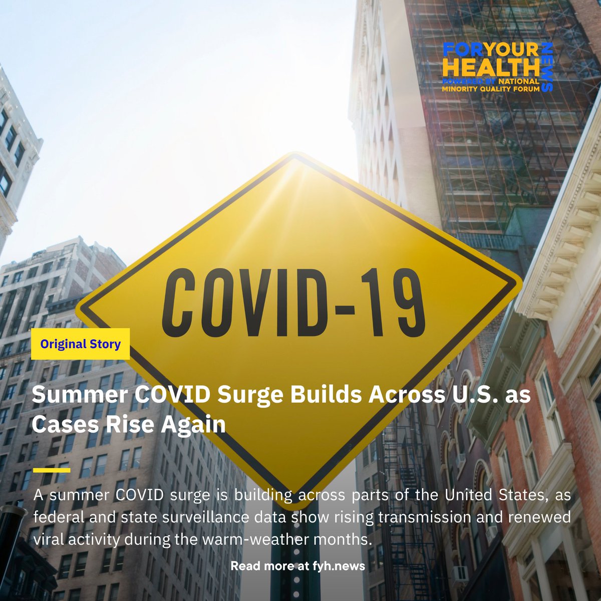 NMQF's tweet photo. 📈 COVID-19 activity is rising again in parts of the U.S.
A summer surge is building. Get the latest information on what’s happening and what you should know.
Read more: https://t.co/MYyQyNf0gI
#COVID19 #COVID #HealthNews #PublicHealth #FYHN #NMQF https://t.co/3RgCFVPl5y
