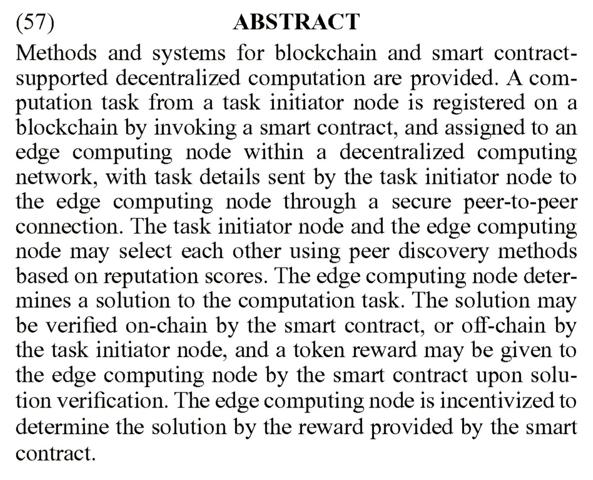 StevensJoe11's tweet photo. 🚨🚨🚨 👀

** UPDATE **

Patent # US-20260245112-A1

Edge Computing Nodes Supported by Smart Contract Enabled Blockchain Network

🔥 Spreadsheet update soon 🔥

LFG 🚀🌕 https://t.co/BWLAcXBrSJ