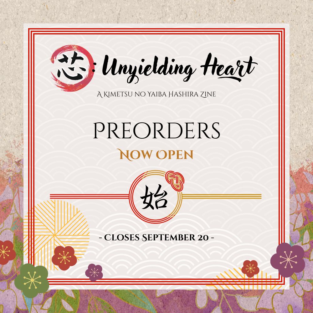 hashirazine's tweet photo. The wisteria is in full bloom! Pre-orders for「芯」: Unyielding Heart — A KnY Hashira Zine is now open!

Celebrating the beloved Pillars of the Demon Slayer Corps with works from over 30 artists and writers, don’t miss out on this breathtaking collection!

🌊🔥🌫️🩷🦋🐍🪨🍃⚡🌸 https://t.co/hQzWs5Aoqp