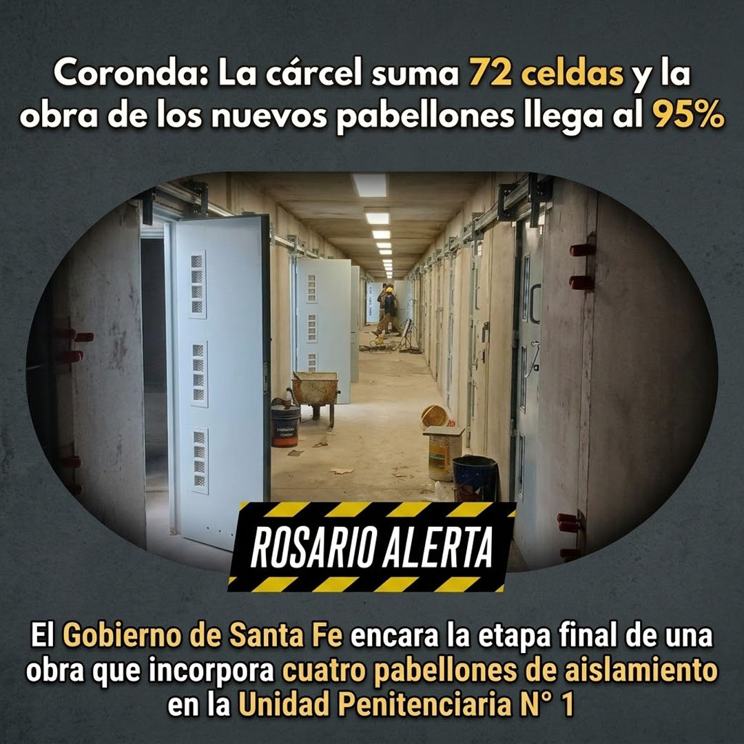 RosarioAlerta's tweet photo. 📍🏗️ #Coronda La cárcel provincial entra en la etapa final de una obra que sumará 72 nuevas celdas. Los cuatro pabellones de aislamiento ya alcanzaron el 95% de avance, con una inversión superior a $5.834 millones #SantaFe https://t.co/pOgKh62qe1 a través de @RosarioAlerta https://t.co/aldFXdCiP1