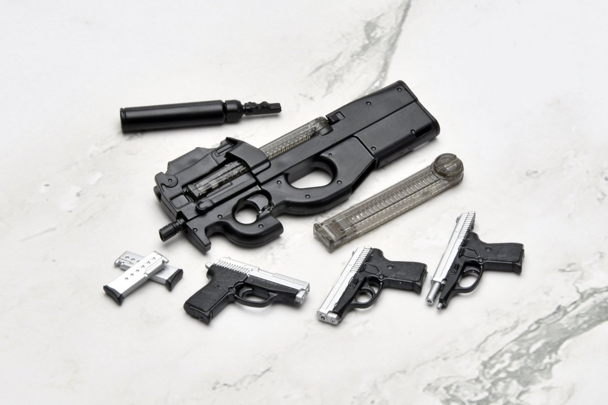 LittleArmory's tweet photo. ＼好評発売中 #リトルアーモリー／
GUNSLINGER GIRL ヘンリエッタ P90・P239タイプ
https://t.co/Z1Ukuc7M29

銃器模型シリーズ『リトルアーモリー』と、名作ガンアクション『GUNSLINGER GIRL』(ガンスリンガー・ガール)とのコラボモデル第1弾🎻
ヘンリエッタのP90とハンドガンP239のセットです。 https://t.co/4rHKS0w02t