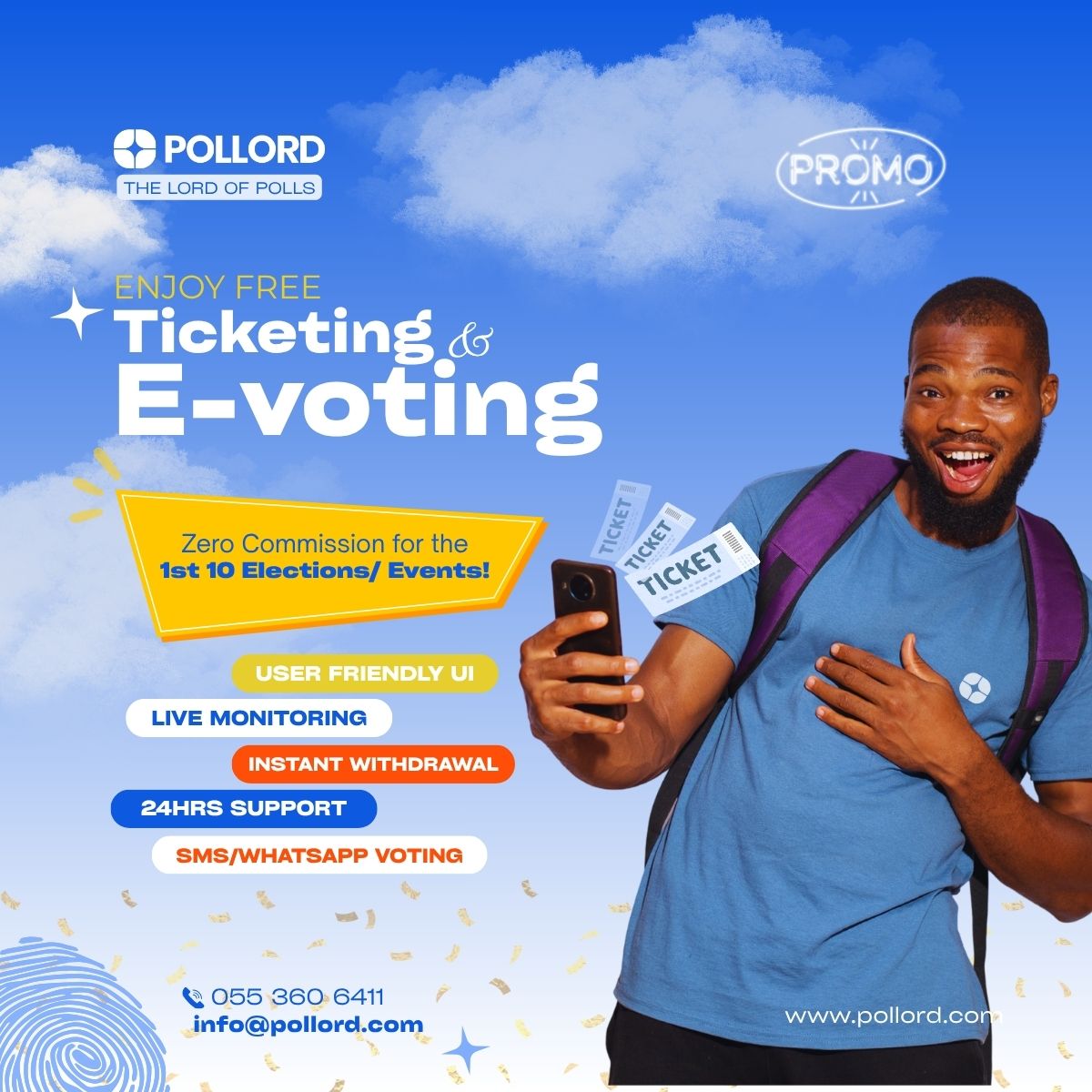 Ambitious__C's tweet photo. Get started with ZERO COMMISSION on your first 10 elections or ticketing events on the platform.

Simple. Secure. User-friendly. Built to make your elections and events easier to manage.

🚀 Create. Manage. Vote. Sell tickets.
With Pollord, you're covered.
📧 info@pollord.com https://t.co/cRyhXhpvj4