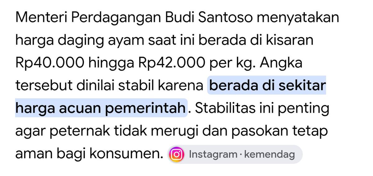 menuembegejelek's tweet photo. ⚠️BREAKING!

Harga ayam yang menyentuh angka 40 hingga 42rb rupiah per SATU kilogram saat ini dinilai STABIL oleh Menteri Perdagangan.

Sebagai catatan, harga ayam saat liburan sekolah (Juni - Juli) adalah 26 hingga 30rb rupiah per SATU kilogram. https://t.co/hnt6yQHCvR