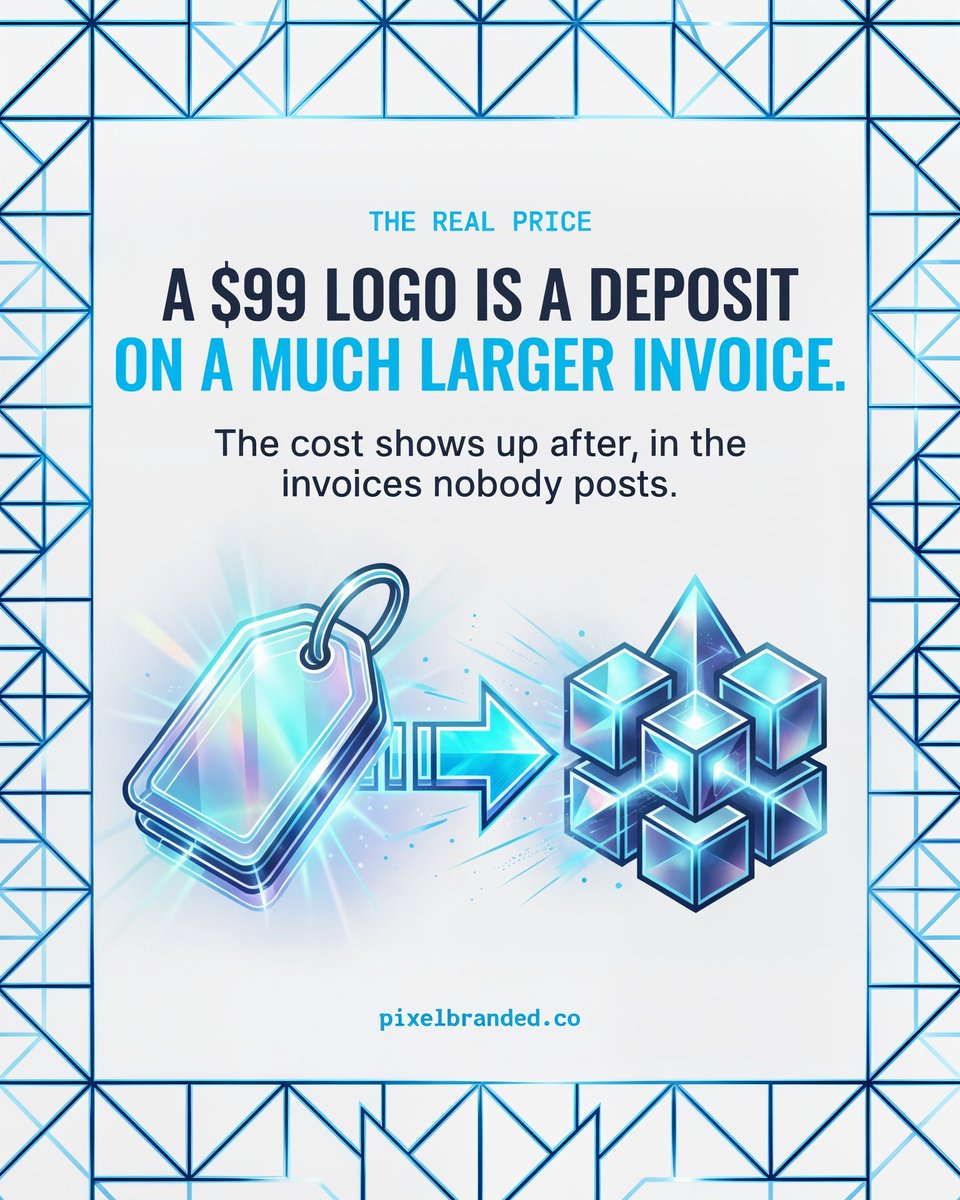 PixelBrandedCo's tweet photo. A $99 logo is a deposit on a much larger invoice. (1/5) https://t.co/uXLvoK8WYV