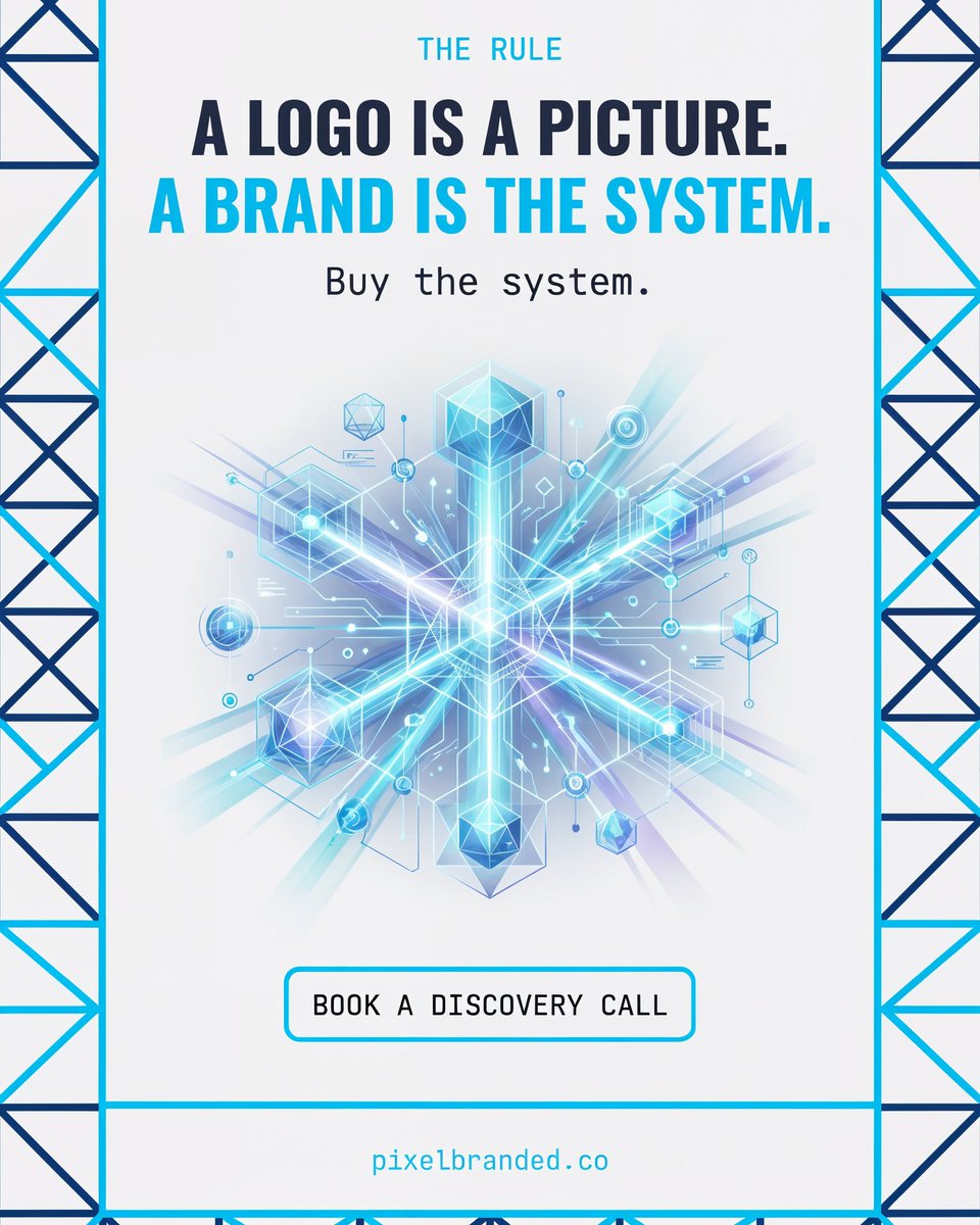 PixelBrandedCo's tweet photo. A logo is a picture. A brand is the system. Buy the system. Full article: link in bio (5/5) https://t.co/P3Us7cKV2w