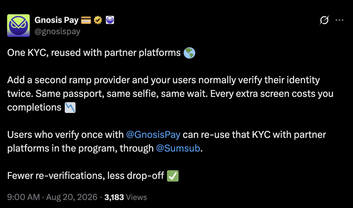 JoinTODEY's tweet photo. Great to finally see teams starting to take this seriously. 

Reusable KYC could genuinely be a game changer for crypto cards and financial onboarding. 

One verification, reused across multiple crypto cards. https://t.co/UfKvx9b2yD