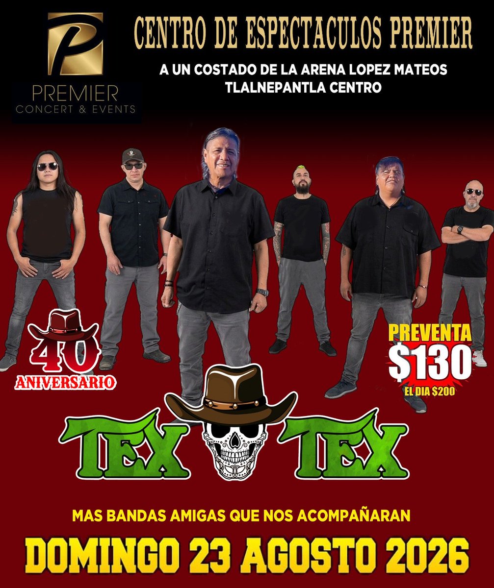 TEXTEX_Oficial's tweet photo. Es este domingo 23 
Centro de Espectáculos Premier 
Tlalnepantla EDOMEX https://t.co/Hr64pB0oyw