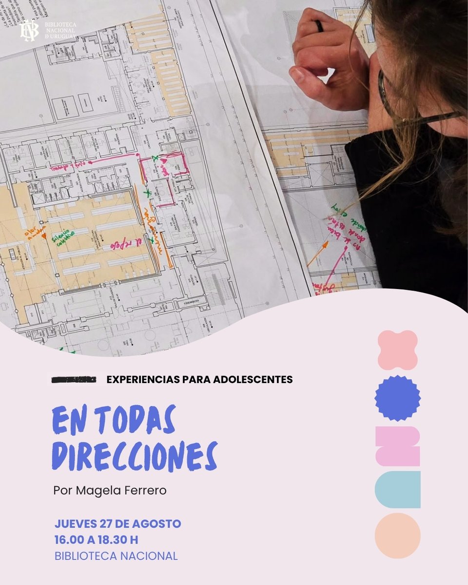 BNUruguay's tweet photo. ✍️Agosto en la @BNUruguay | 𝗘𝗻 𝘁𝗼𝗱𝗮𝘀 𝗱𝗶𝗿𝗲𝗰𝗰𝗶𝗼𝗻𝗲𝘀: la palabra en movimiento, un taller de Magela Ferrero para adolescentes.  

🗓️Jueves 27 de agosto - 16 a 18.30 h
 🎟️Gratuito con inscripción previa 
➡️https://t.co/lMeESZ6ej6 https://t.co/kTGvBV6ouR