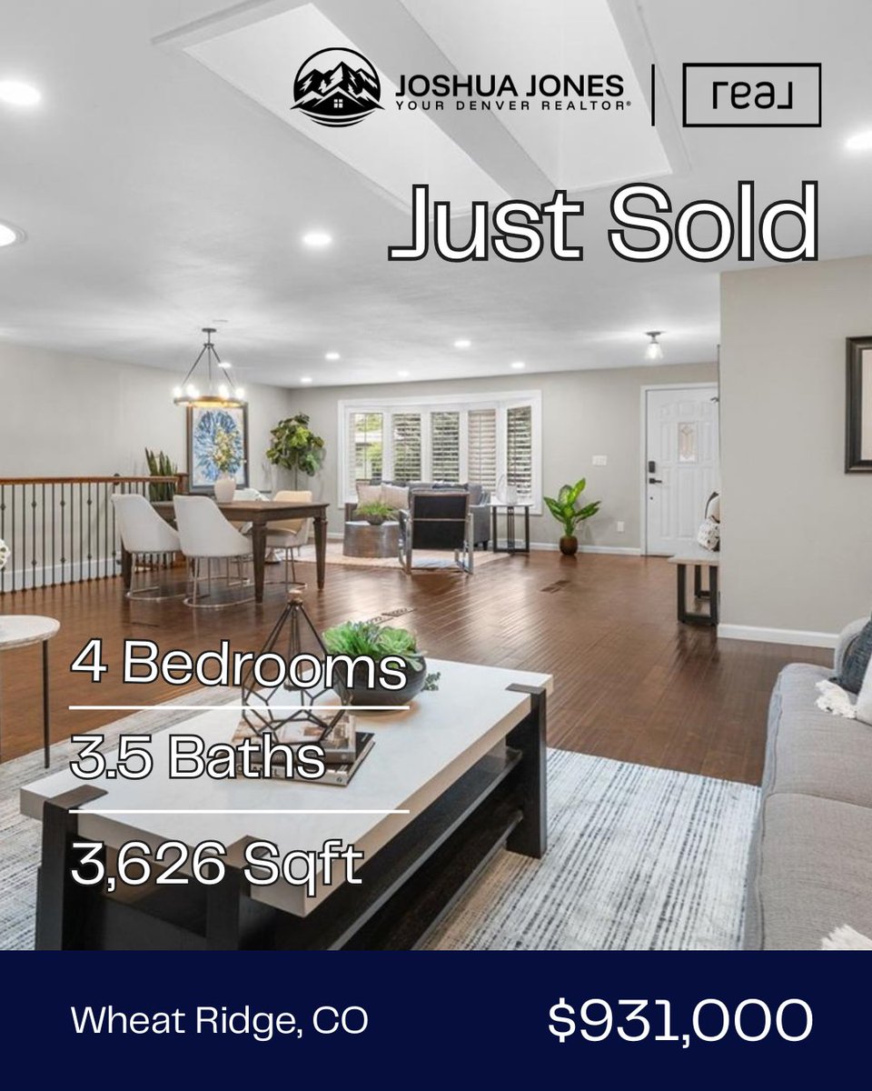 JoshuaJonesCO's tweet photo. 🏡 JUST SOLD in Wheat Ridge!

After 2+ years of searching and dozens of homes toured, the FIRST offer my client and I submitted together was the one.

✅ $44K below asking
✅ $12K in Seller Concessions
🔑 One very happy new homeowner

#WheatRidge #DenverRealEstate #JustSold https://t.co/frgtphQbez