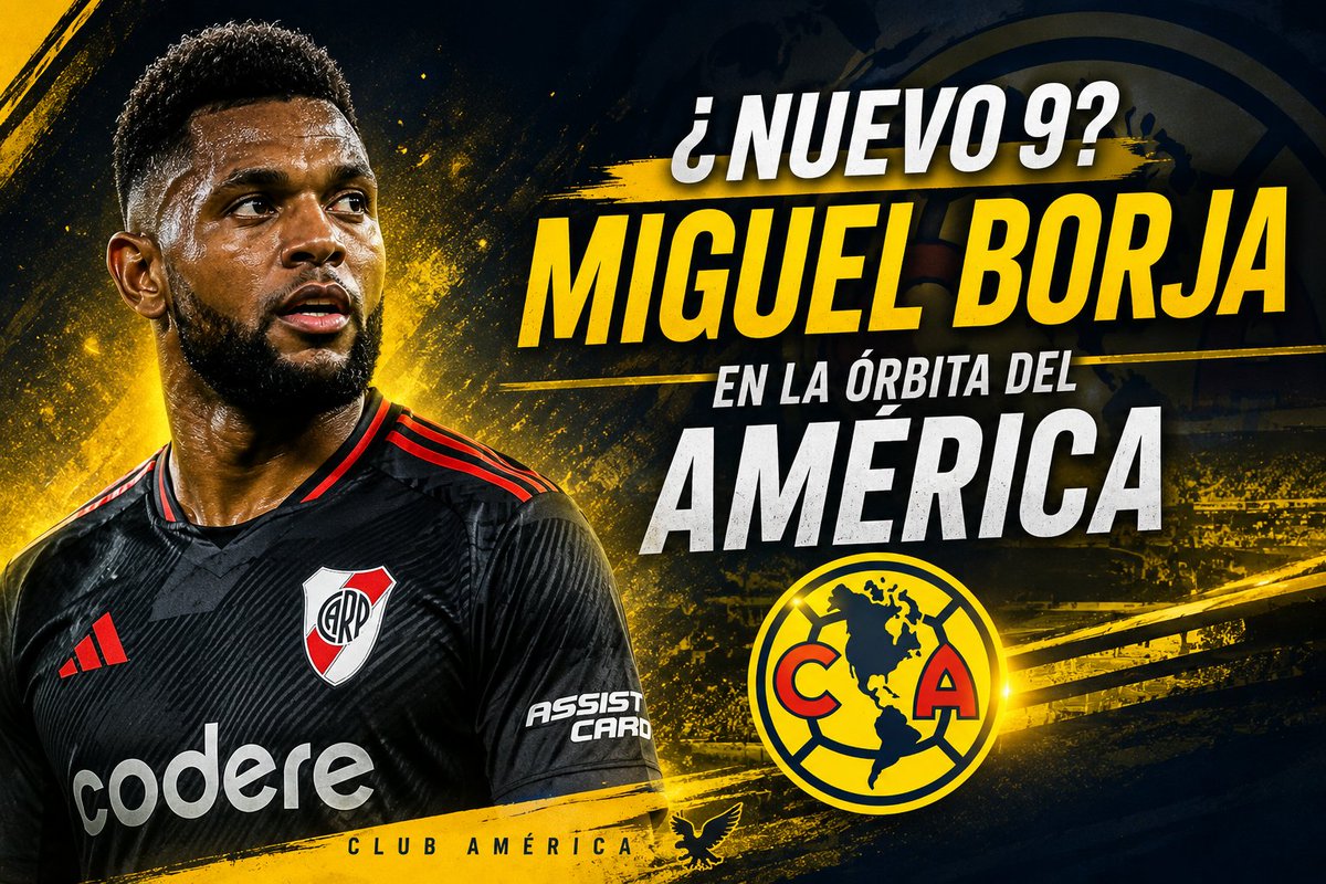 OCBET_MX's tweet photo. 🦅👀 ¿NUEVO 9 PARA EL AMÉRICA?

Miguel Borja aparece en el radar de las Águilas para reforzar el ataque. 🔥

¿Te gustaría verlo con la camiseta del América? 🇲🇽⚽

#ClubAmérica #MiguelBorja #LigaMX https://t.co/kJdM0tmhUn