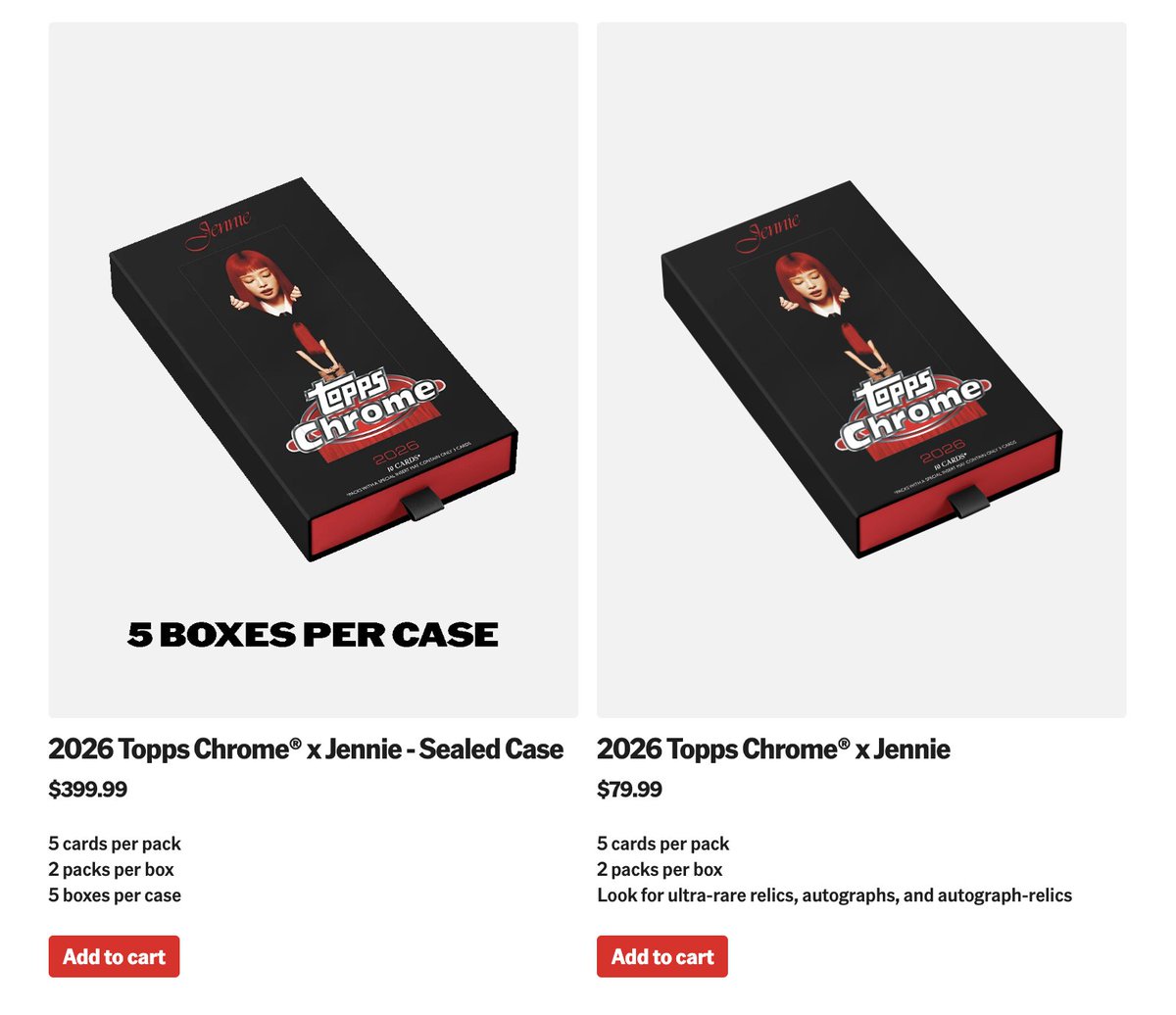 funkofinderz's tweet photo. 🚨 AVAILABLE NOW! 🚨

2026 Topps Chrome x JENNIE is LIVE at Topps! 🖤✨

Grab yours while they’re still available! 👀

🔗 https://t.co/xYYvBuvxih

Who’s picking some up? 🔥

#Ad #JENNIE #ToppsChrome #BLACKPINK https://t.co/sxdaUMBpyS